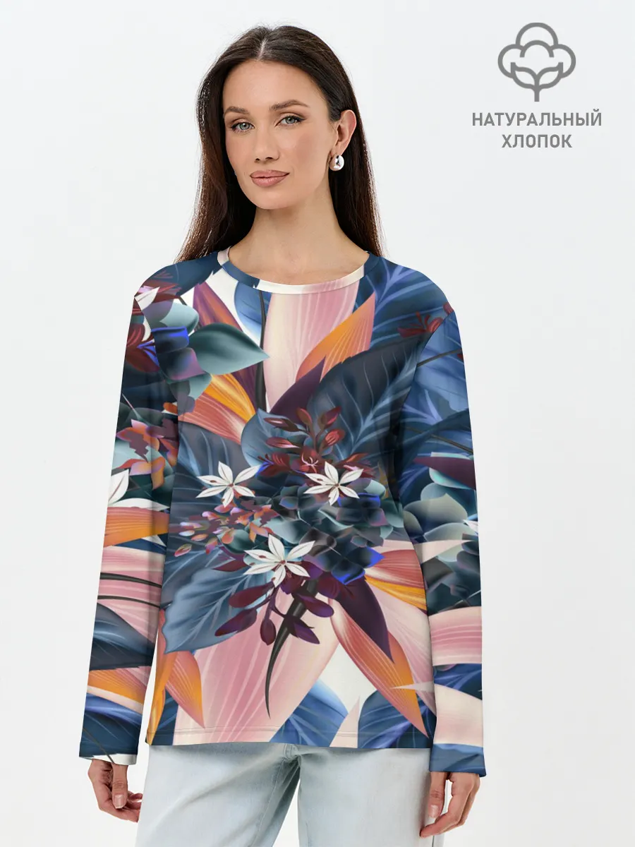 Лонгслив женский. Хлопок / Flower collection