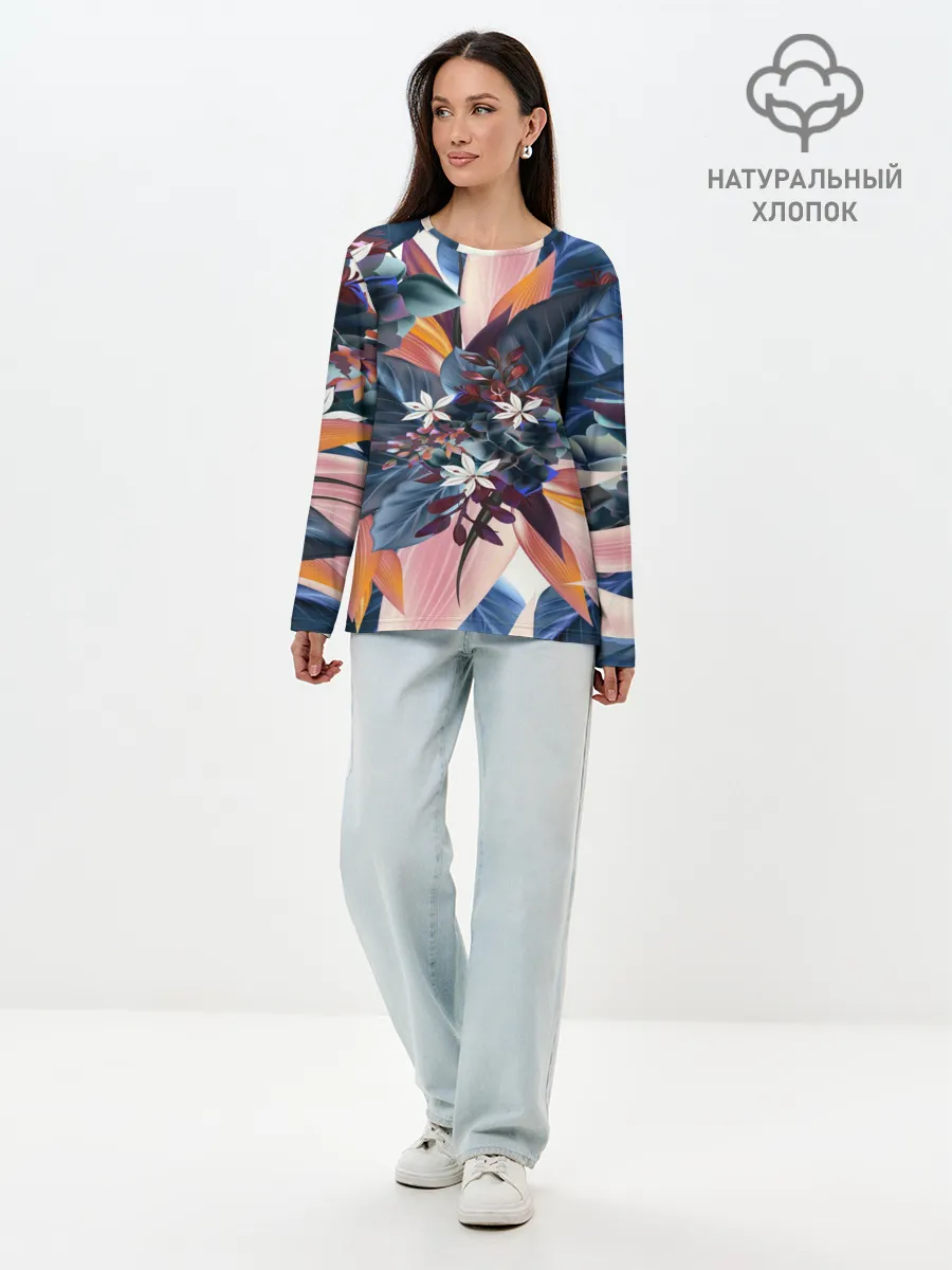 Лонгслив женский. Хлопок / Flower collection
