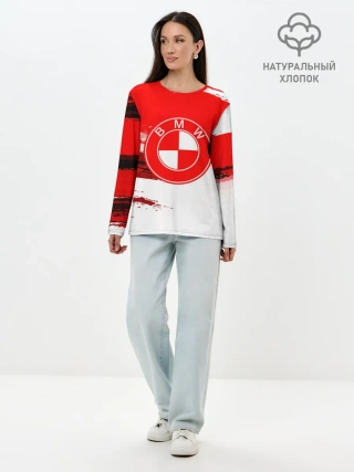 Лонгслив женский. Хлопок / bmw uniform