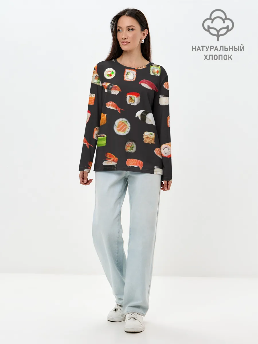 Лонгслив женский. Хлопок / Суши
