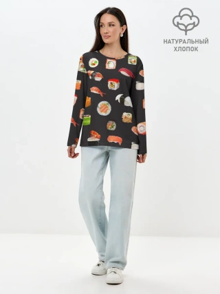 Лонгслив женский. Хлопок / Суши