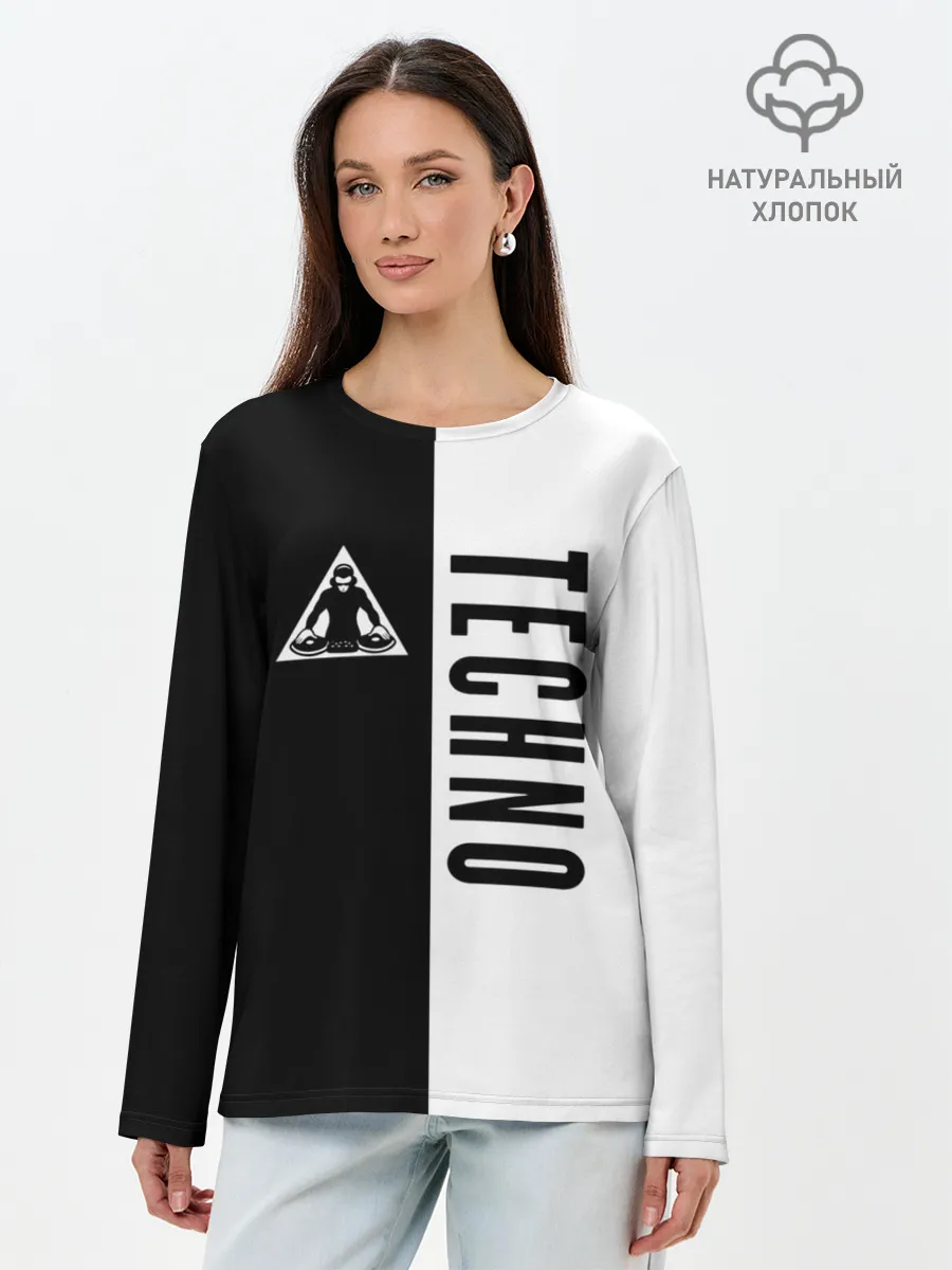 Лонгслив женский. Хлопок / Techno