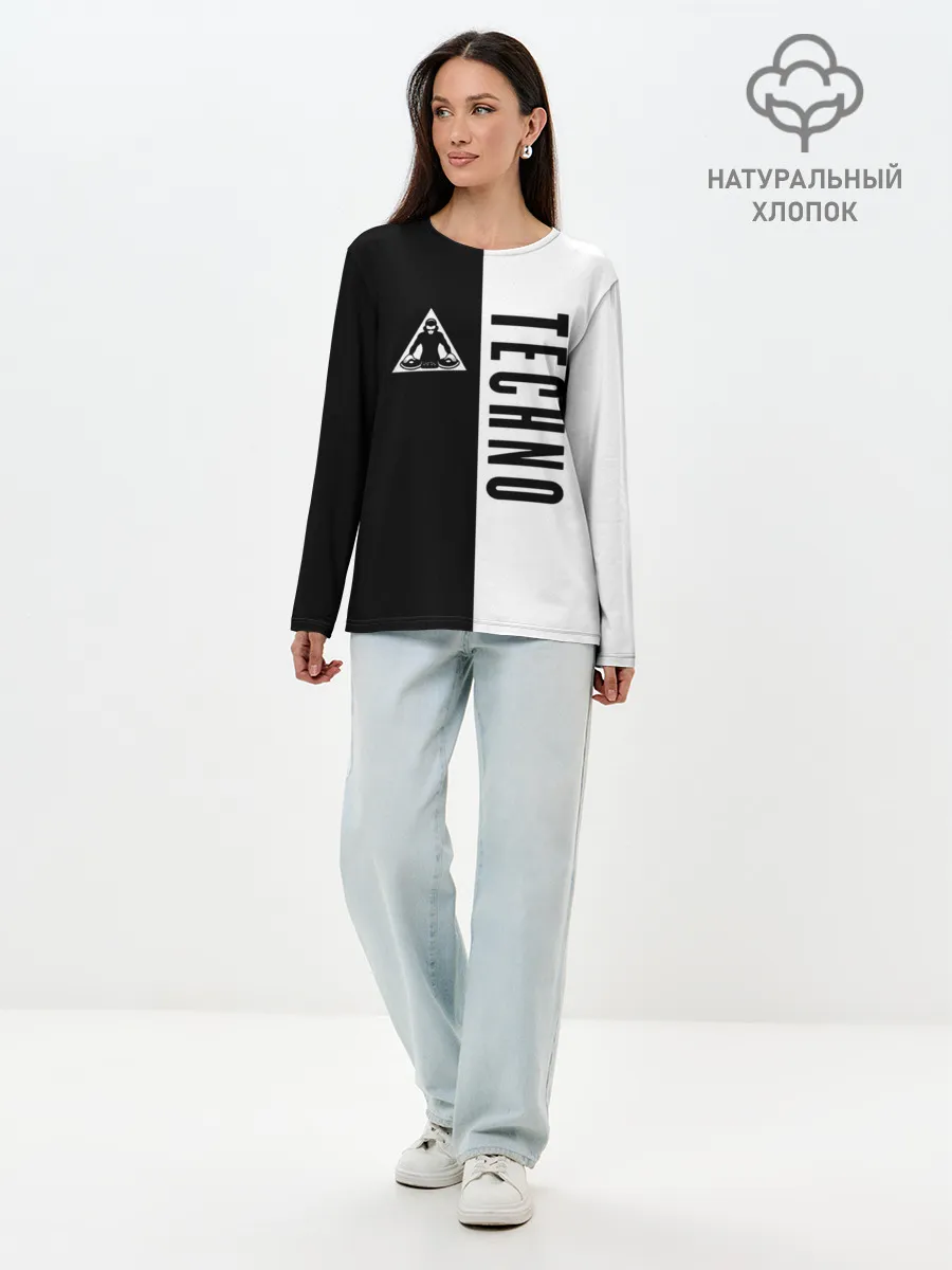 Лонгслив женский. Хлопок / Techno