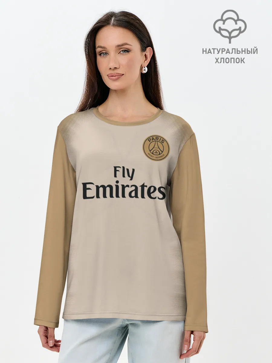 Лонгслив женский. Хлопок / Неймар Форма Новая Away 18/19