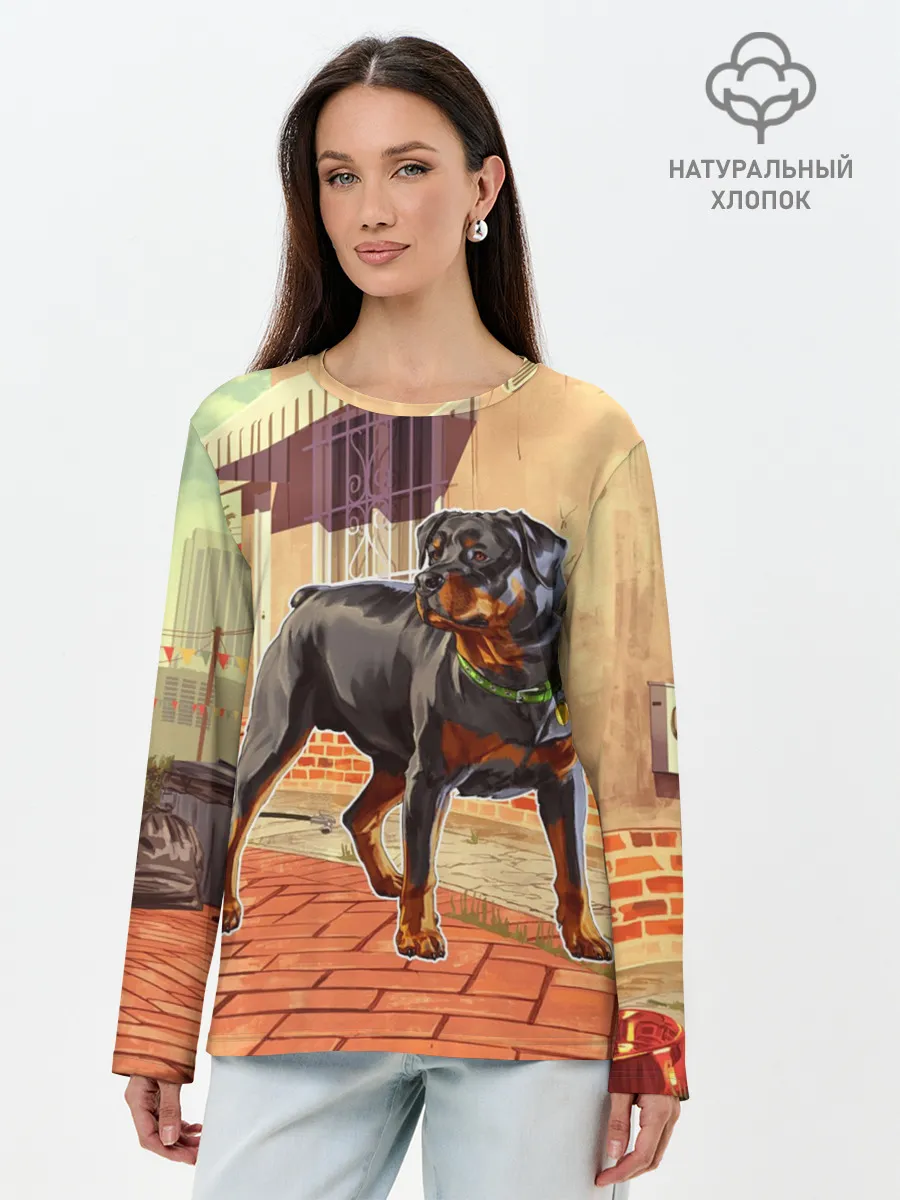 Лонгслив женский. Хлопок / GTA V - Чоп