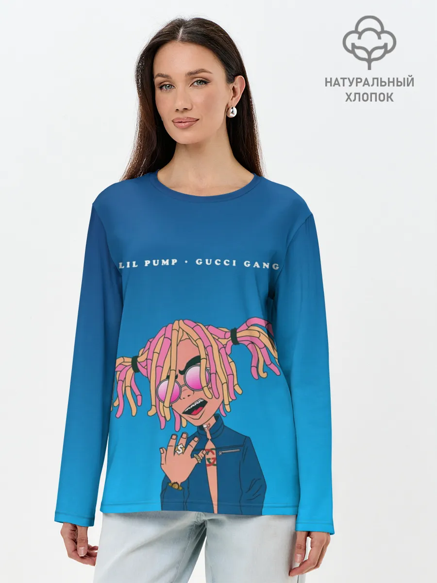 Лонгслив женский. Хлопок / Lil Pump Gucci Gang