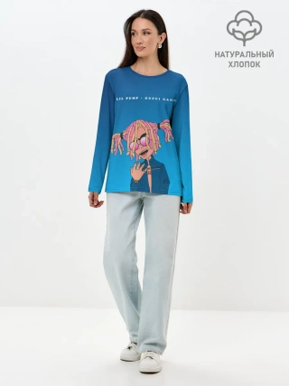 Лонгслив женский. Хлопок / Lil Pump Gucci Gang