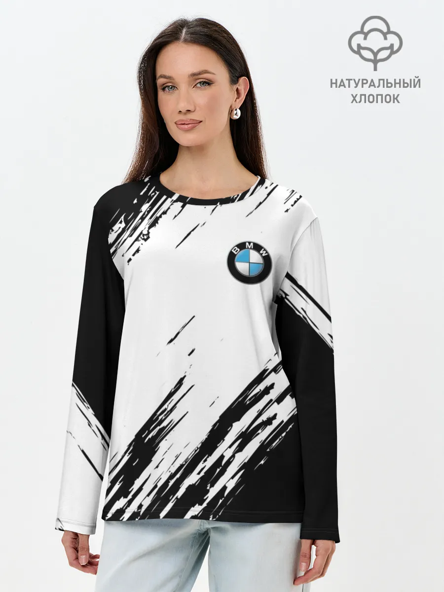 Лонгслив женский. Хлопок / BMW | БМВ