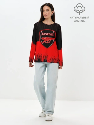 Лонгслив женский. Хлопок / FC Arsenal Original uniform