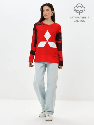 Лонгслив женский. Хлопок / Mitsubishi SPORT