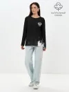 Лонгслив женский. Хлопок / Russia black collection
