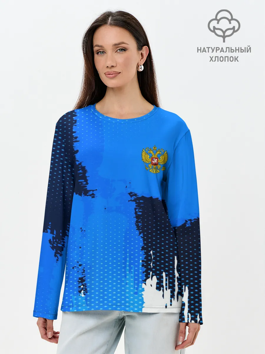 Лонгслив женский. Хлопок / Russia Sport