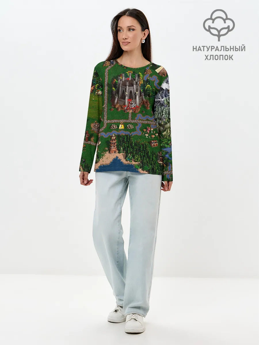 Лонгслив женский. Хлопок / Карта