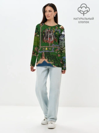 Лонгслив женский. Хлопок / Карта