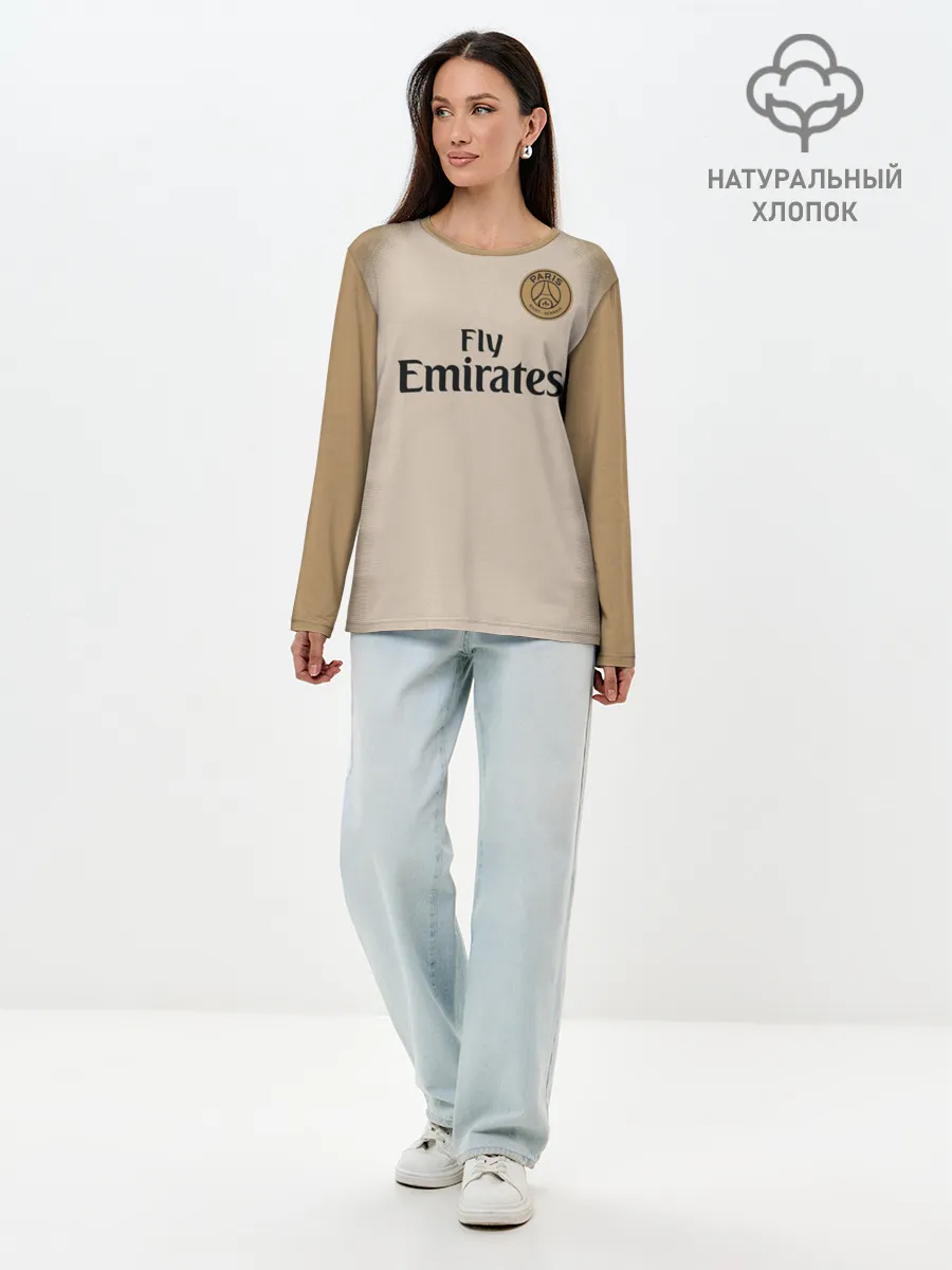 Лонгслив женский. Хлопок / PSG Форма Новая Away 18/19