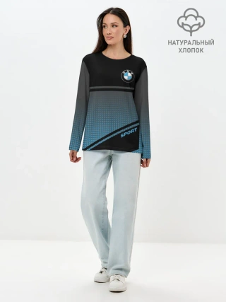 Лонгслив женский. Хлопок / BMW SPORT
