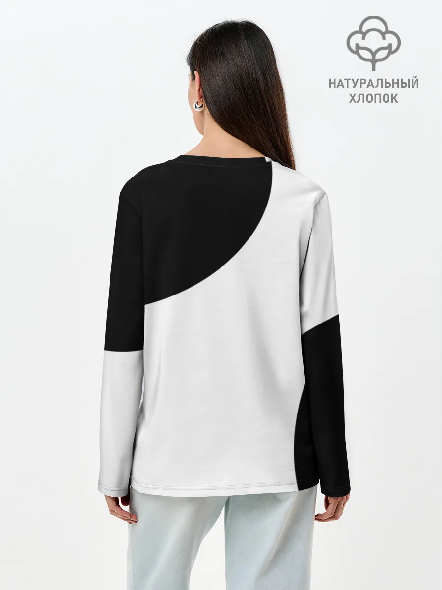 Лонгслив женский. Хлопок / Россия Black&White