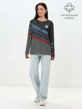 Лонгслив женский. Хлопок / BMW BRAND COLOR