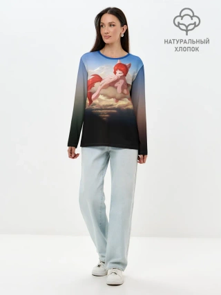 Лонгслив женский. Хлопок / Red