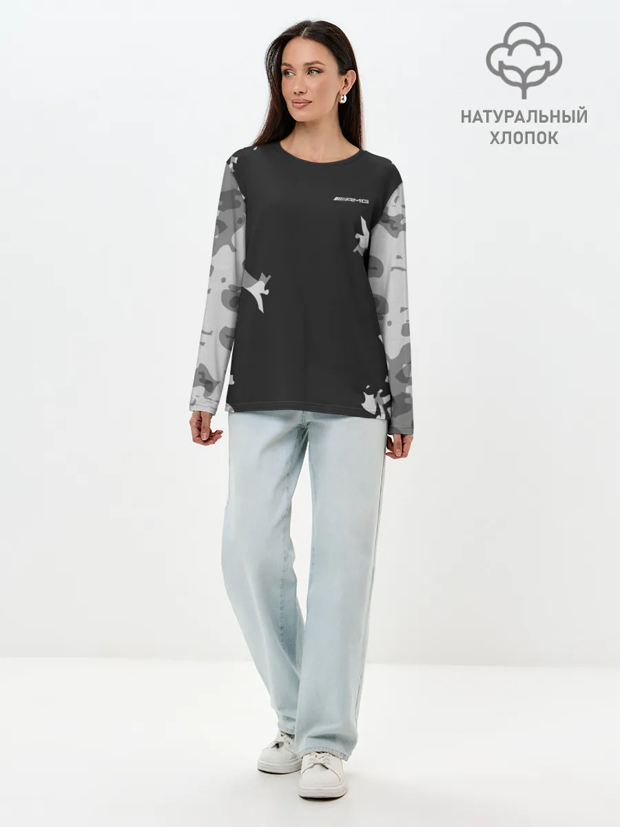Лонгслив женский. Хлопок / AMG SPORT