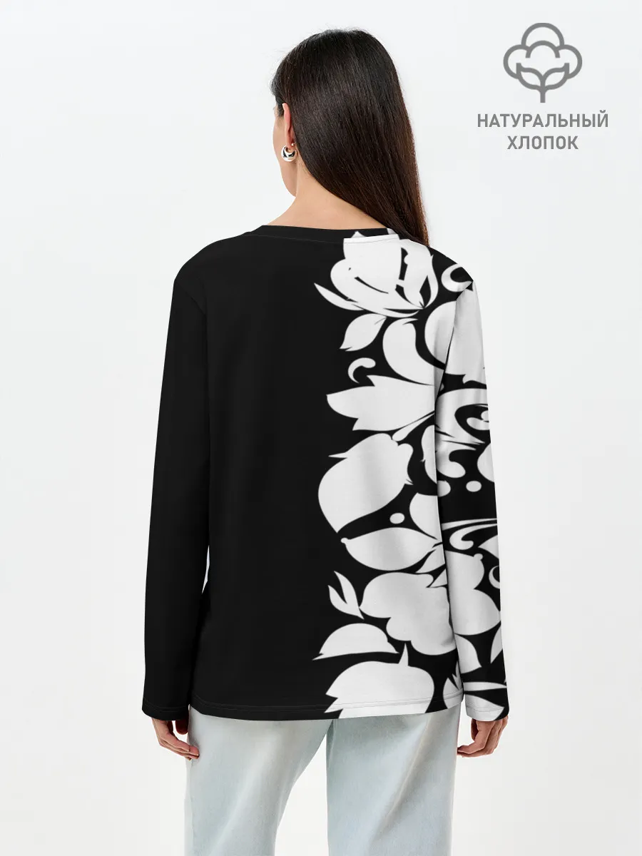 Лонгслив женский. Хлопок / Russia Black&White Style