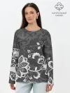 Лонгслив женский. Хлопок / Кружевной узор