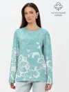 Лонгслив женский. Хлопок / Кружевные цветы