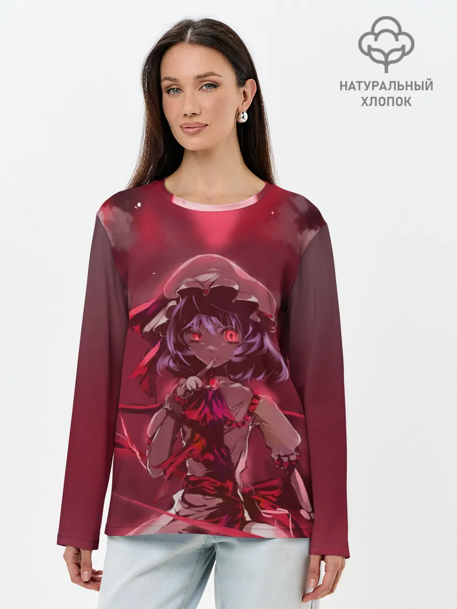 Лонгслив женский. Хлопок / Red Touhou