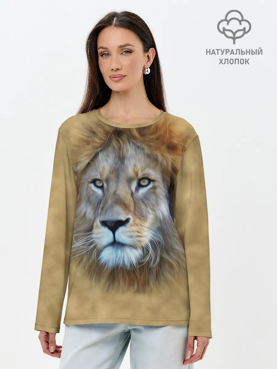 Лонгслив женский. Хлопок / Лев