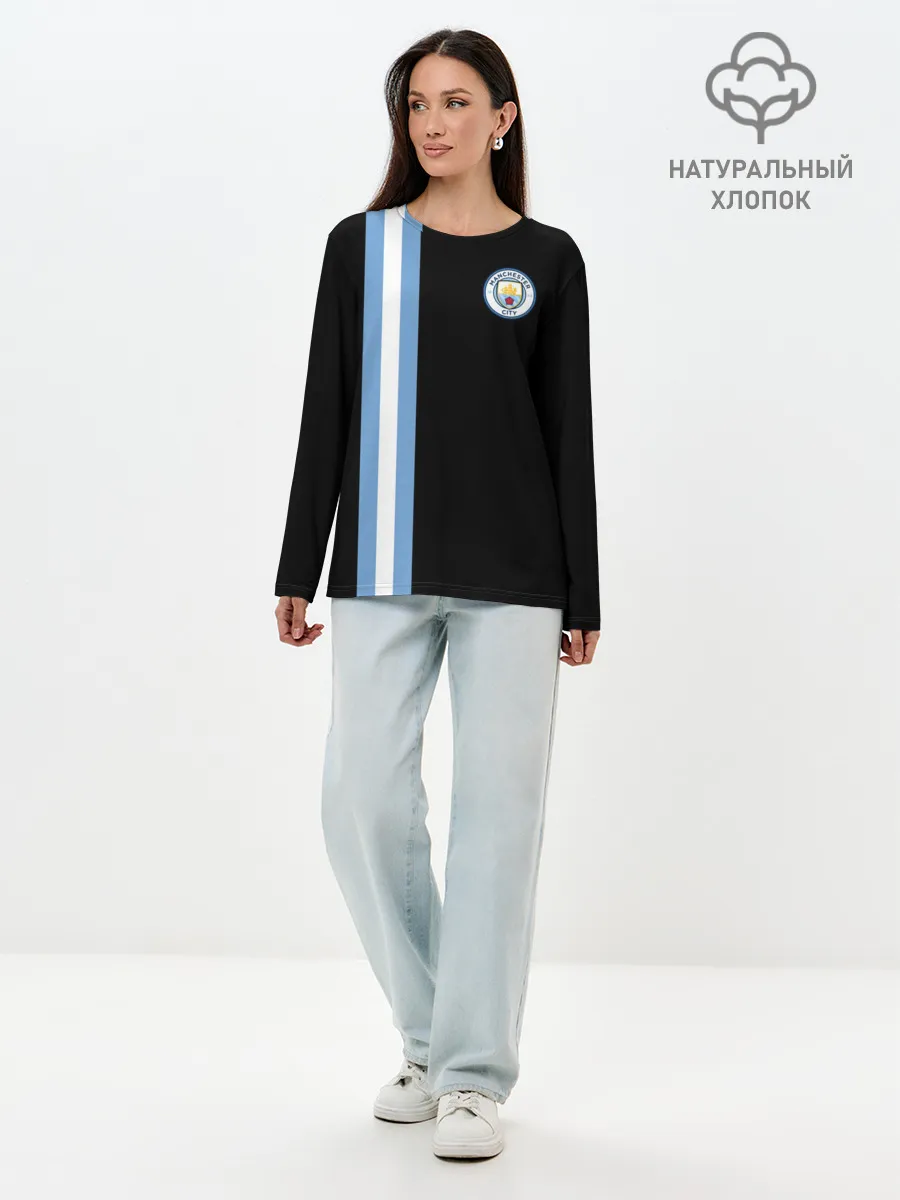 Лонгслив женский. Хлопок / Манчестер Сити