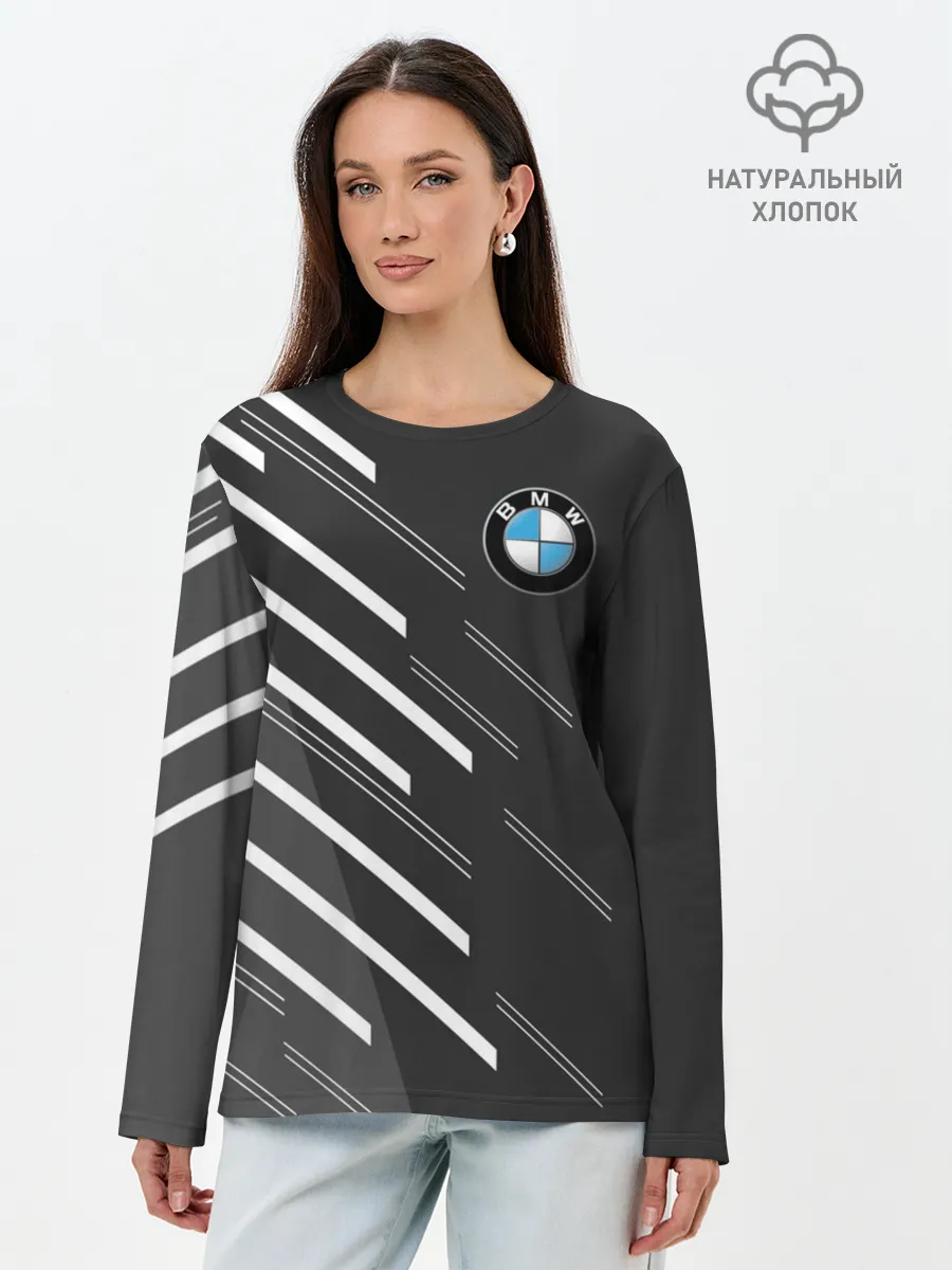 Лонгслив женский. Хлопок / BMW SPORT