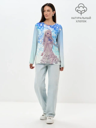 Лонгслив женский. Хлопок / Meiko Honma