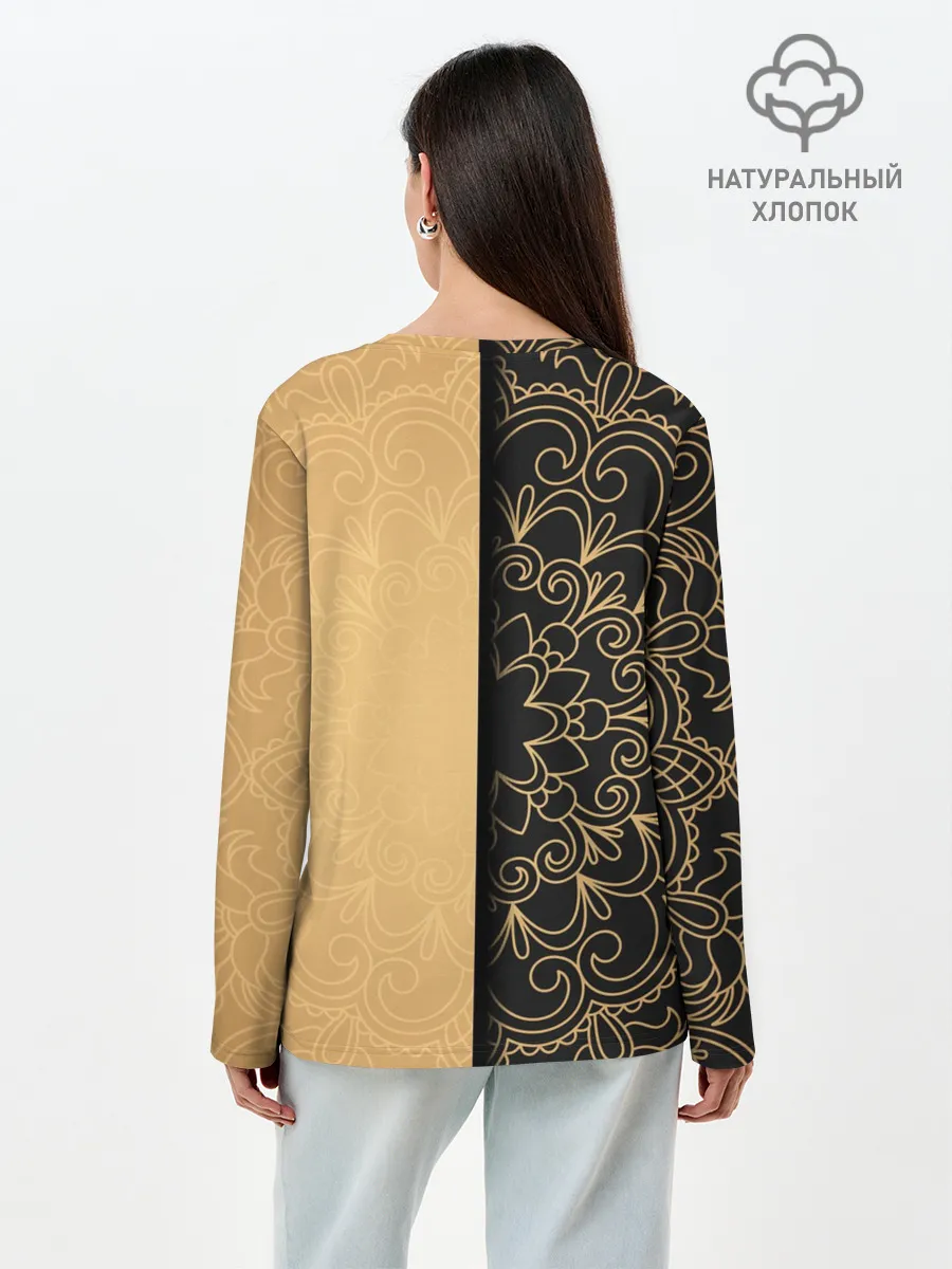 Лонгслив женский. Хлопок / Черное золото