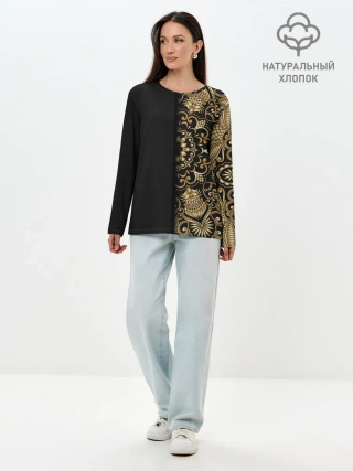 Лонгслив женский. Хлопок / ИСКУССТВО МАНДАЛА | MANDALA