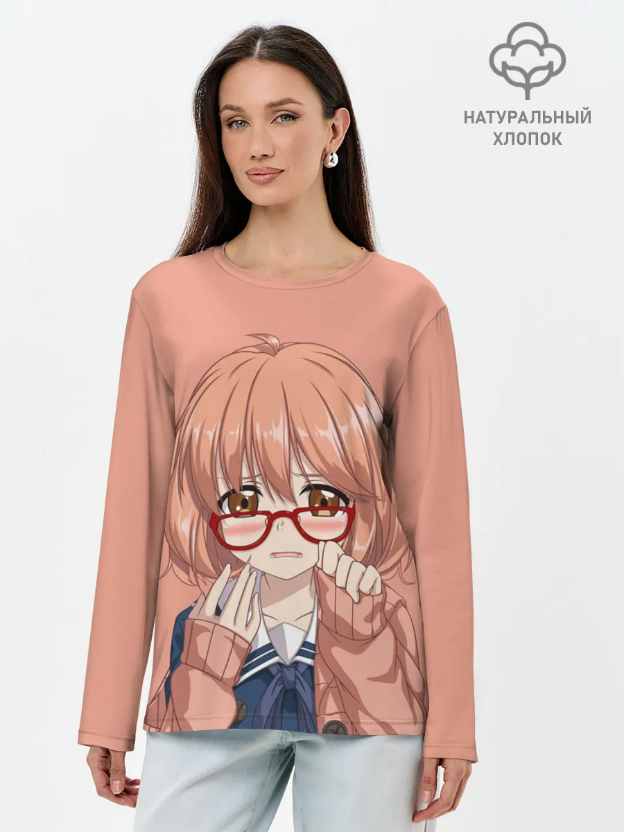 Лонгслив женский. Хлопок / Мирай Курияма тян