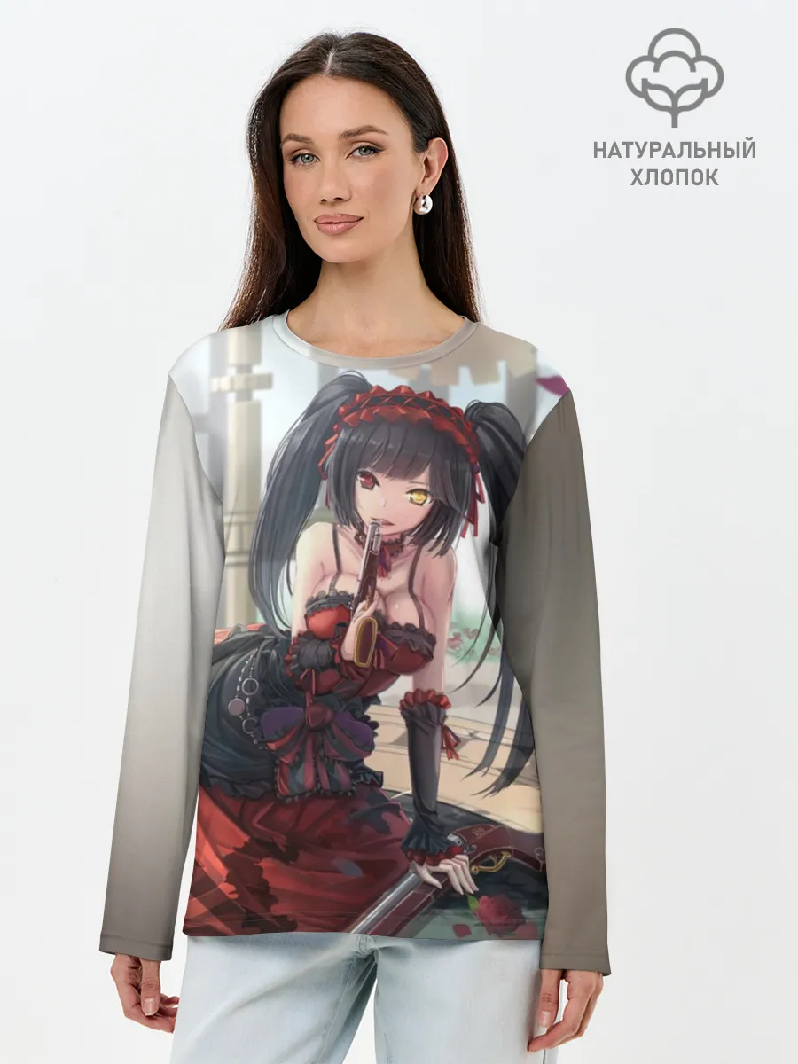 Лонгслив женский. Хлопок / токисаки аниме