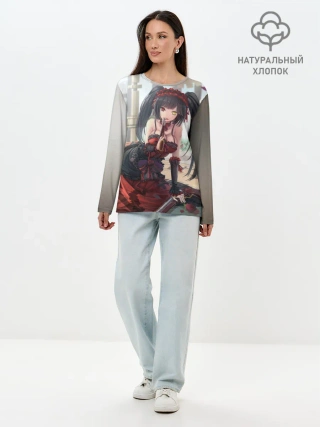 Лонгслив женский. Хлопок / токисаки аниме
