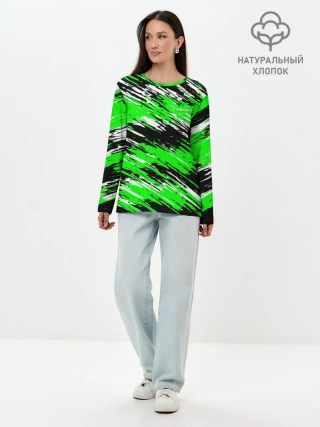 Лонгслив женский. Хлопок / Minecraft