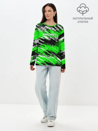 Лонгслив женский. Хлопок / Minecraft
