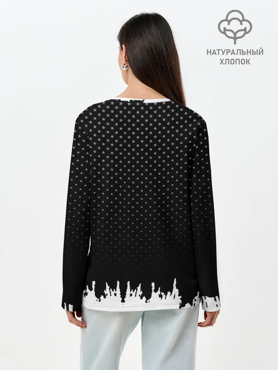 Лонгслив женский. Хлопок / Honda abstract black 2018