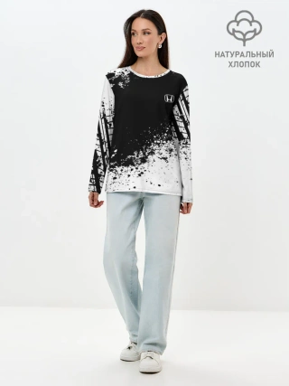 Лонгслив женский. Хлопок / Honda brand motors