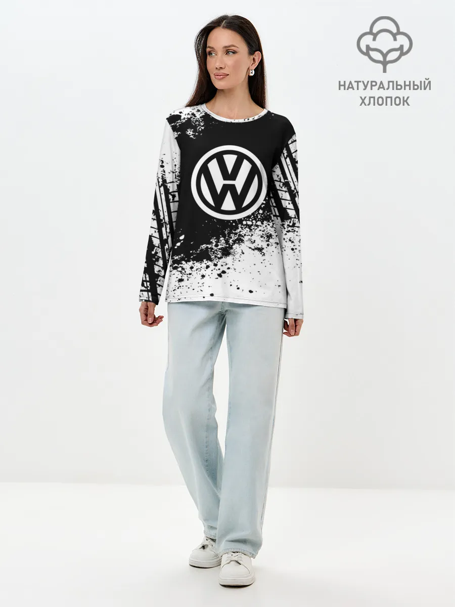 Лонгслив женский. Хлопок / Volkswagen abstract sport