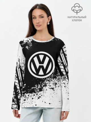 Лонгслив женский. Хлопок / Volkswagen abstract sport