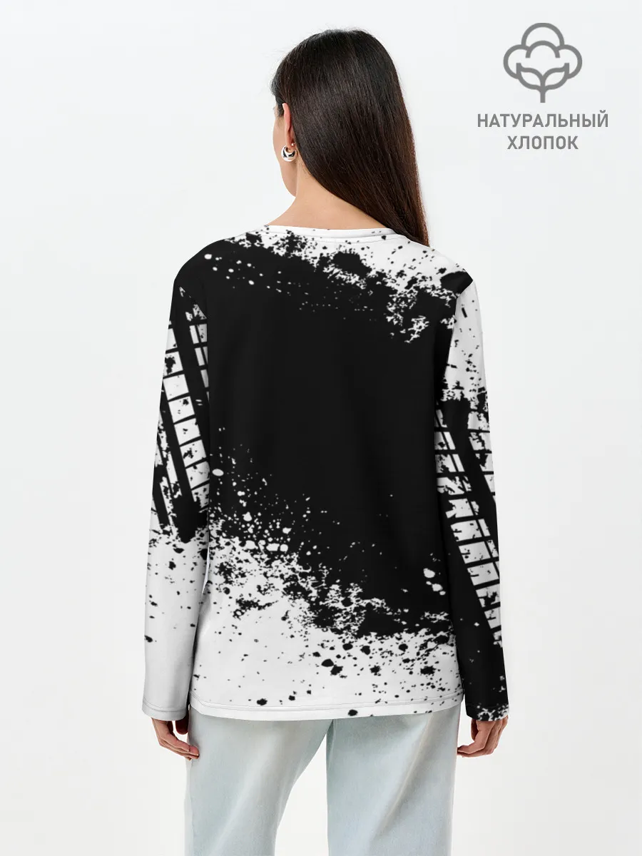 Лонгслив женский. Хлопок / Honda abstract sport