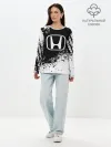 Лонгслив женский. Хлопок / Honda abstract sport