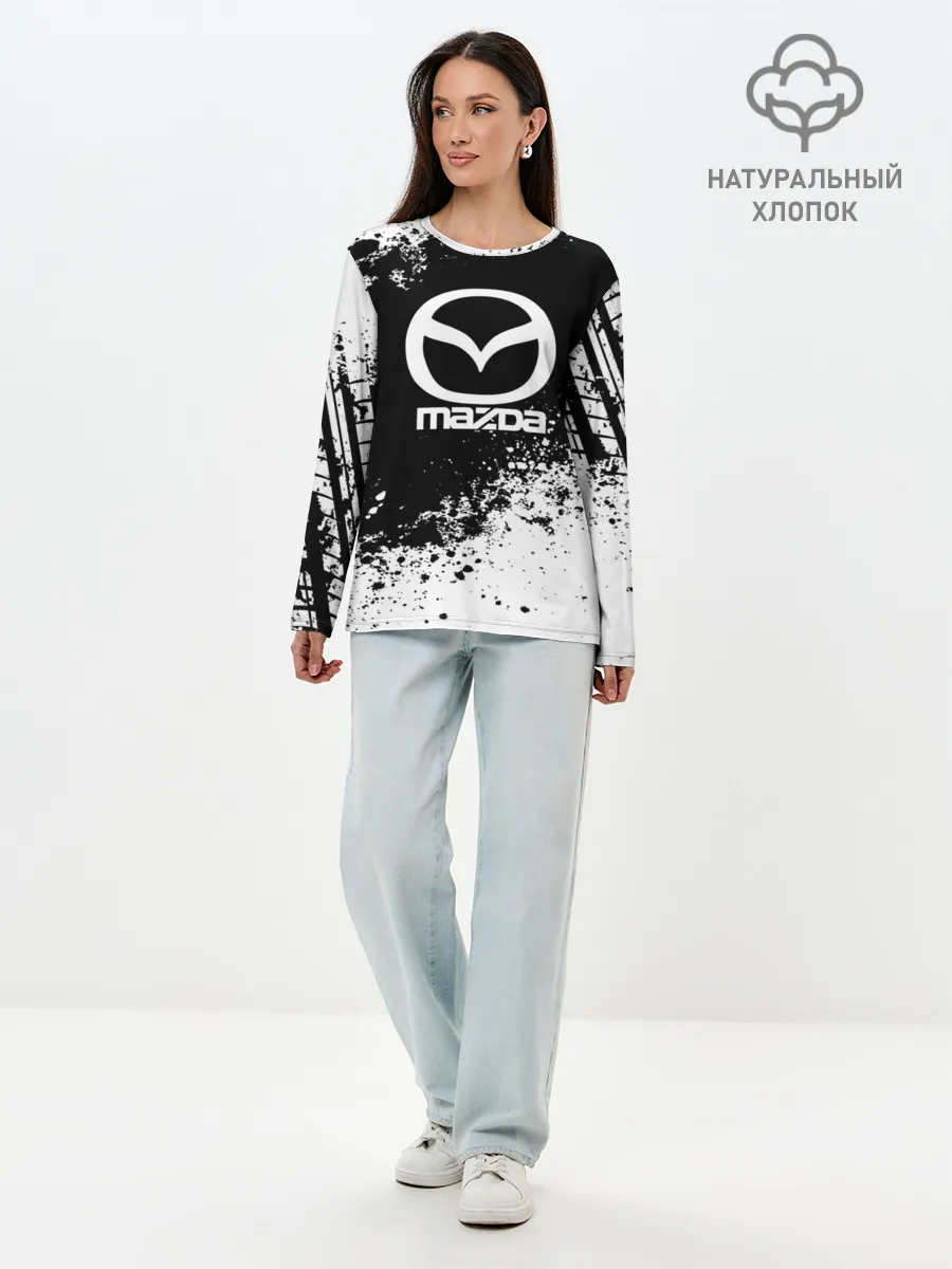Лонгслив женский. Хлопок / Mazda abstract sport