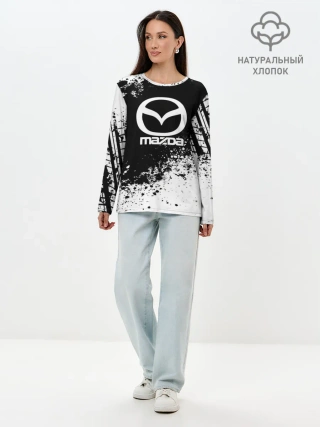 Лонгслив женский. Хлопок / Mazda abstract sport