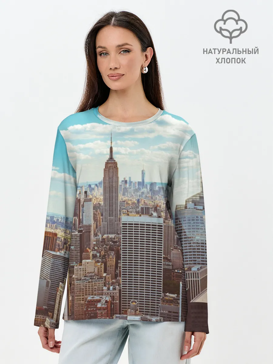 Лонгслив женский. Хлопок / Столица мира