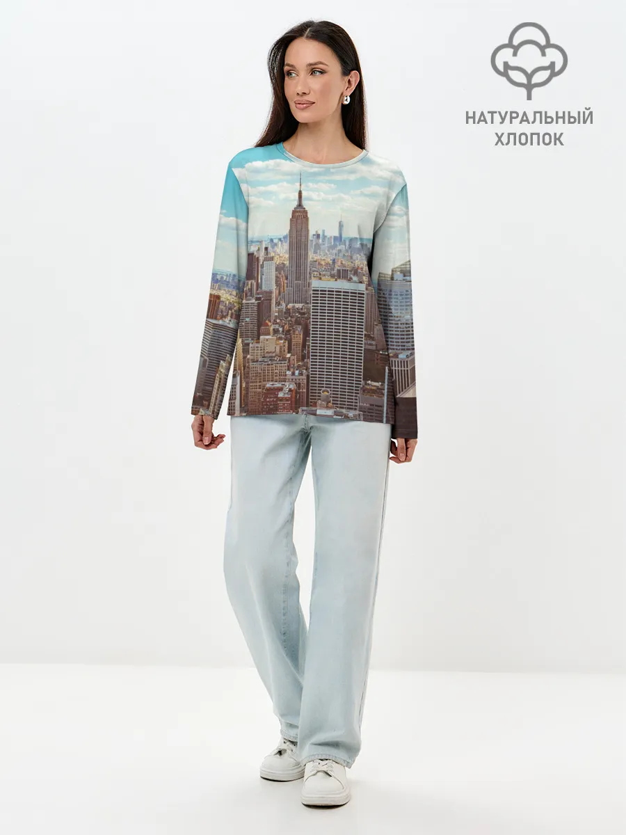 Лонгслив женский. Хлопок / Столица мира