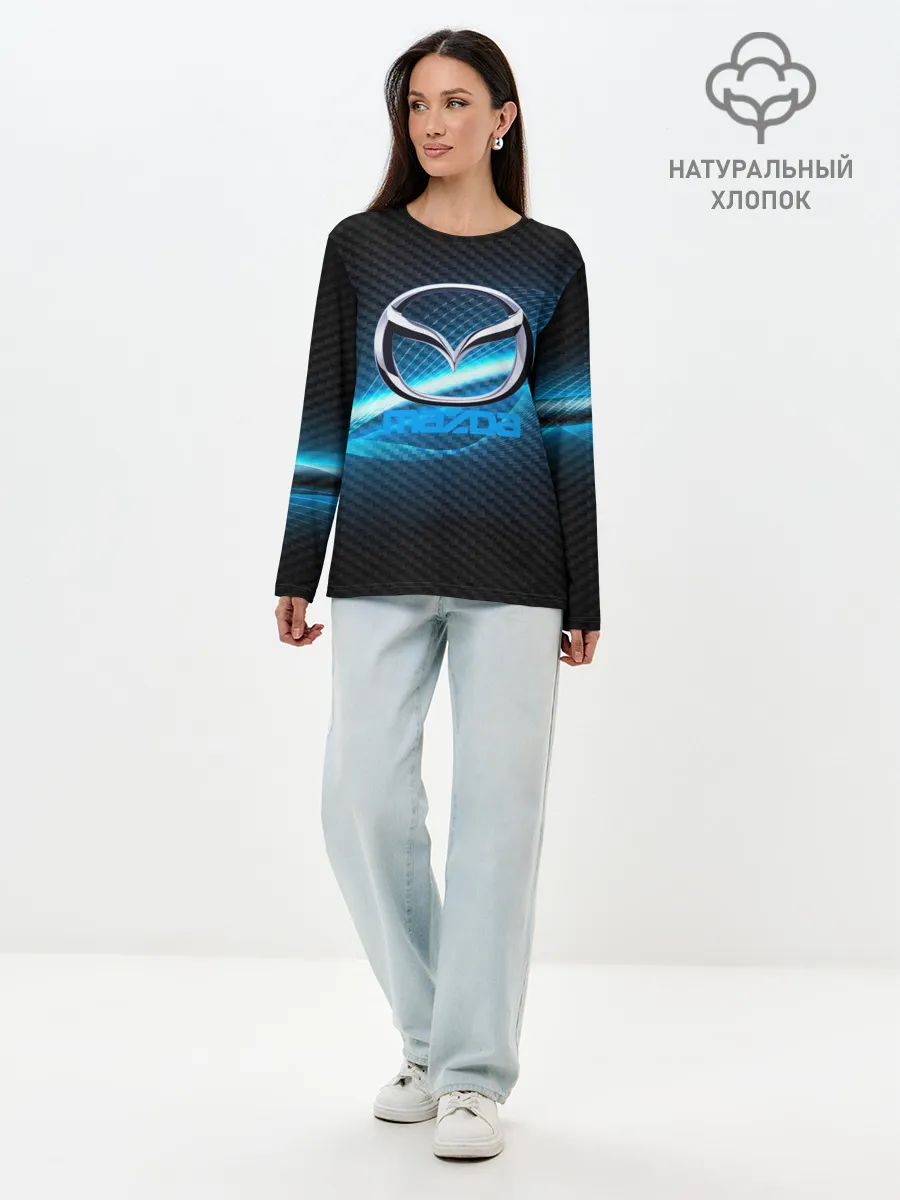 Лонгслив женский. Хлопок / mazda machine motor XXI